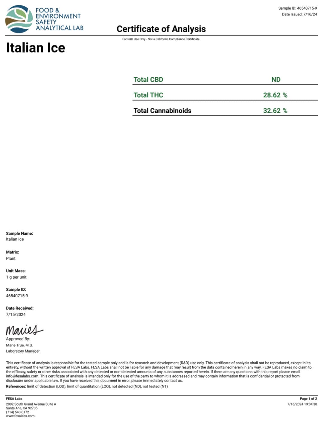 Italian Ice - THCA Flower - BackWoodz
