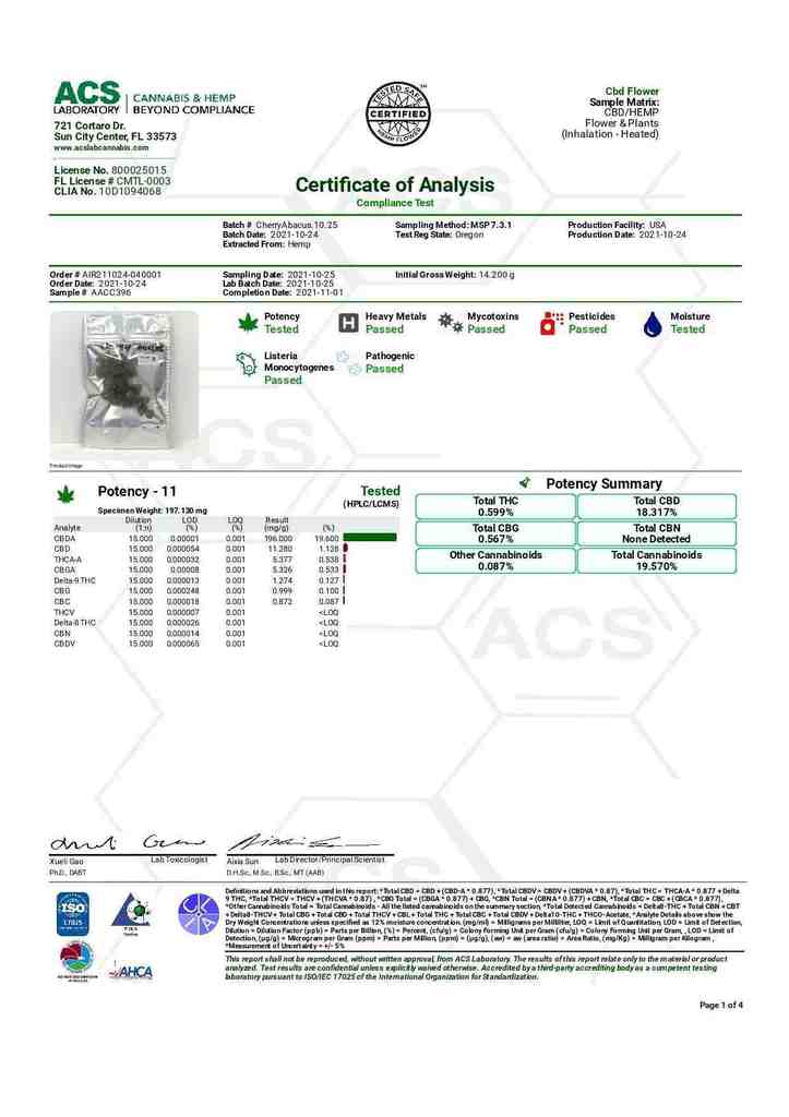 Cherry Abacus Hemp Flower - BackWoodz Cartel Cannabis