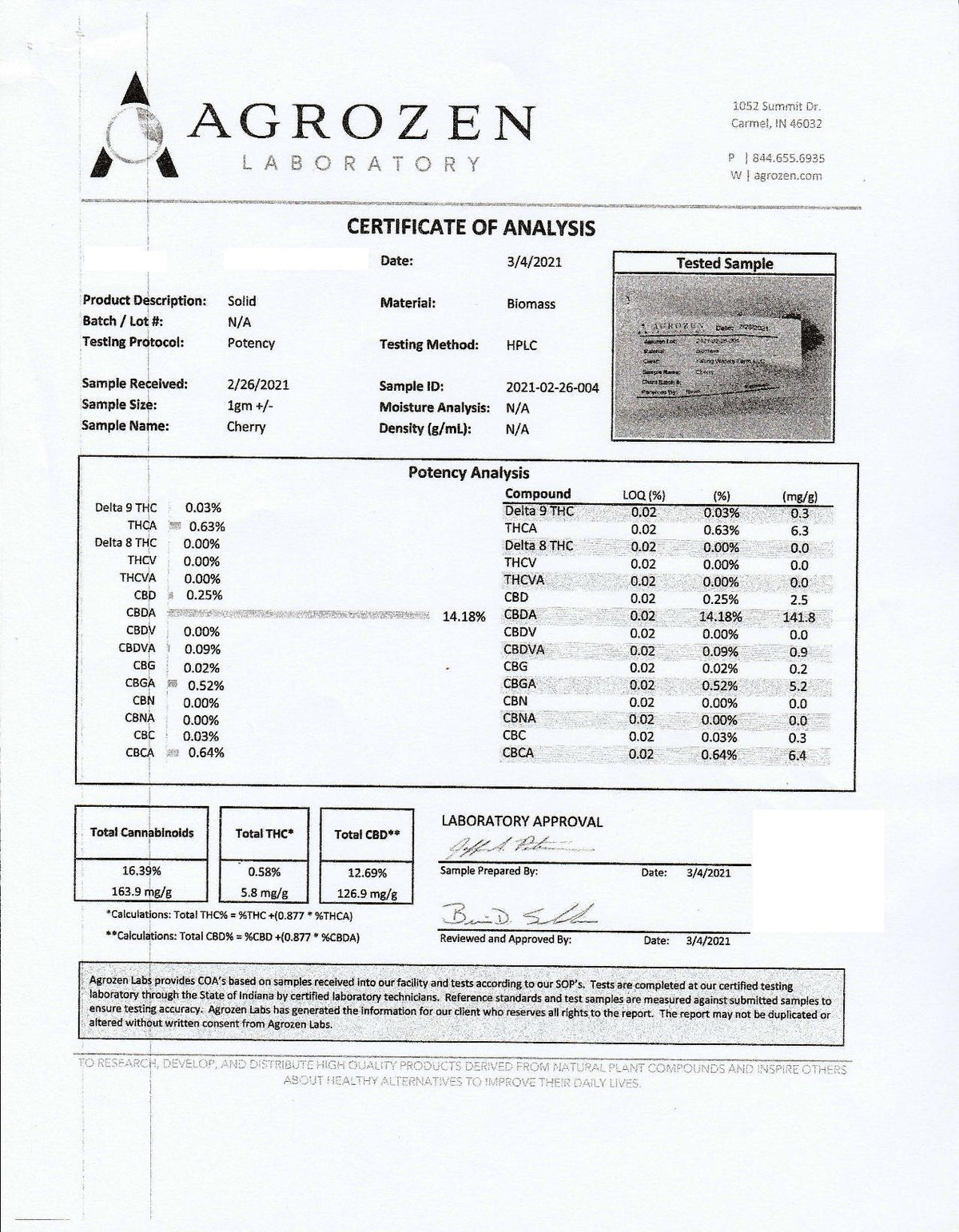 Cherry Sunrise Hemp flower Coa - Backwoodz Cartel Cannabis